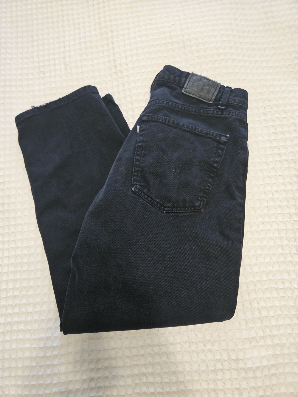 Mens Vintage 90's Silvertab Baggy Black Dark Wash Denim Jeans Button Fly 33x30.
